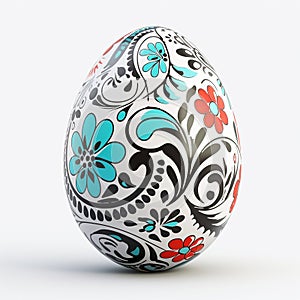 3d decorative Realistic egg shell. Easter egg on white background