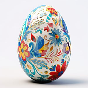 3d decorative Realistic egg shell. Easter egg on white background
