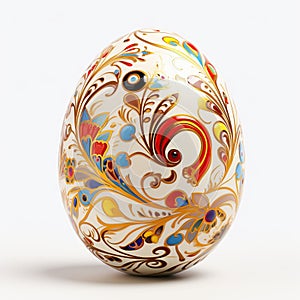 3d decorative Realistic egg shell. Easter egg on white background