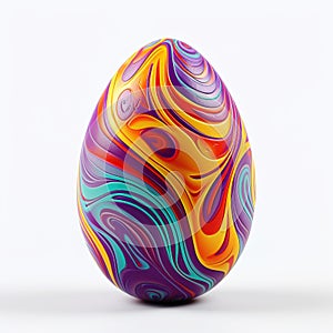3d decorative Realistic egg shell. Easter egg on white background