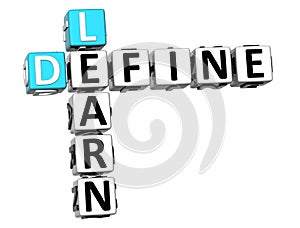 3D Define Learn Crossword cube words