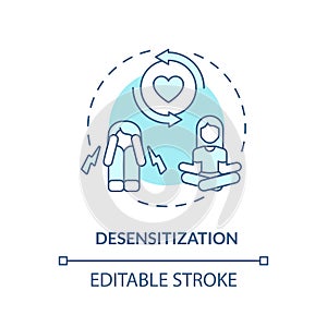 2D desensitization blue line icon concept