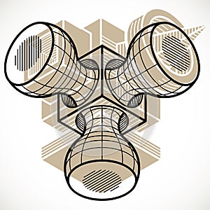 3D design, abstract vector dimensional cube shape.