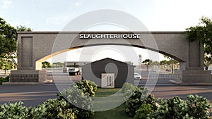 3D design Cattle Slaughterhouse using Lumion Ã¢â¬â Entrance photo