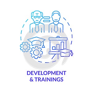 2D development and trainings thin line concept