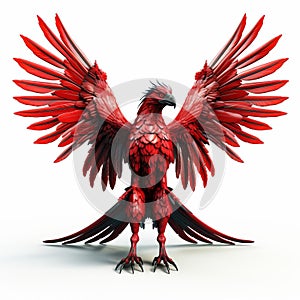 High-quality 3d Model Of Devil Bird On White Background