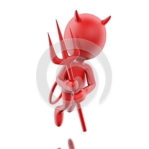 3D Devil with trident.