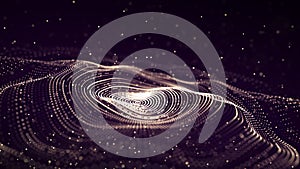 3D digital circular dynamic wave. Technology smart wave. Seamless flow digital structure. Cyber technology background. 3D