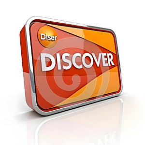 3D Discover Icon Isolated on White