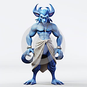 3d Djinn In Cel Shading Style On White Background photo
