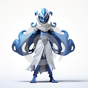 3d Djinn Character In Cel Shaded Style On White Background photo