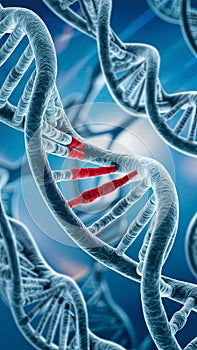 3D DNA Strand with Abnormal Mutations photo