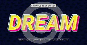 3D Dream Hype Text Style Effect, Editable Text Effect