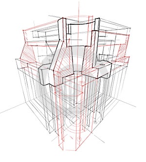 3D driwing of metallic part visual aids