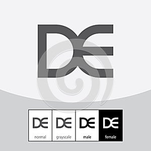 D and E Letter Logo. - Vector