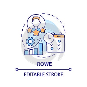 Thin line simple colorful ROWE icon concept photo