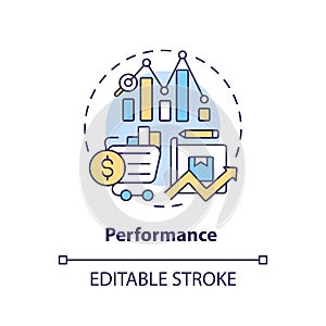 2D customizable performance thin linear icon concept