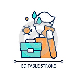 2D editable simple thin line resenteeism icon