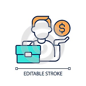 2D editable simple thin line set competitive rates icon