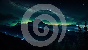 3d effect - A breathtaking view of a starstudded night