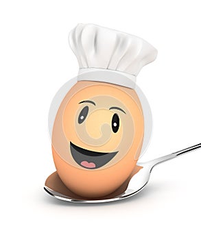 3d egg chef on spoon