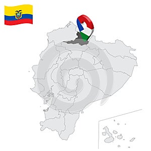 Location Imbabura  Province on map Ecuador. 3d location sign similar to the flag of Imbabura. Quality map  with  provinces Republi photo