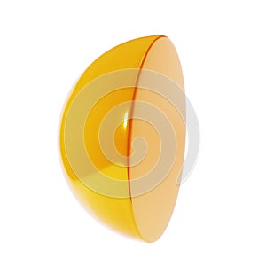 3d element semisphere golden geometric shape. Realistic glossy template decorative design illustration. Minimalist photo