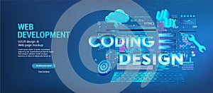 3D elements with coding and design development Web and App