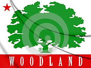 3D Emblem of Woodland California, USA. photo