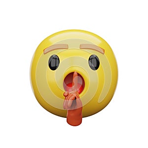 3d emoji Shushing Face