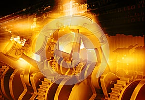 3d engine pistons and cog wheels