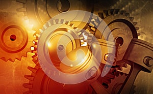 3d engine pistons and cog wheels