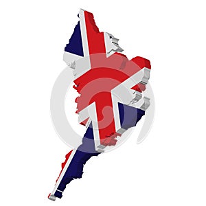 3D England Map National Flag Icon Vector illustration