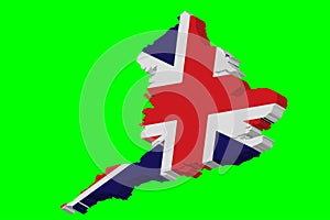 3D England Map National Flag Icon Vector illustration
