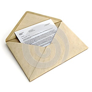 3D envelope with document