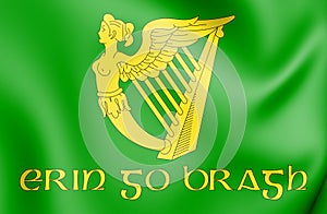 3D Erin go Bragh flag, Ireland.