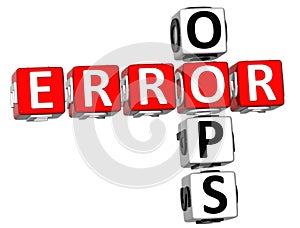 3D Error Oops Crossword