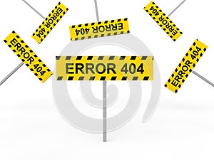 3d error 404 signs