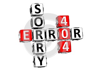 3D Error 404 Sorry Crossword