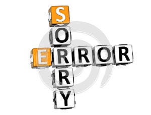 3D Error Sorry Crossword