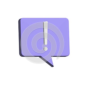 3D exclamation mark and word cloud