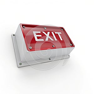 3D Exit Sign Illustration isolated on white background