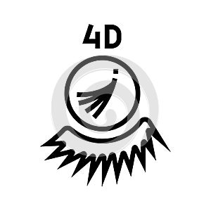 4d eyelashes line icon vector illustration photo