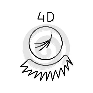 4d eyelashes line icon vector illustration photo