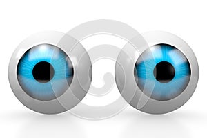 3D eyes illustration, isolated on white background
