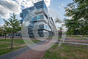 3D facade of a university building, Delft, Netherlands.