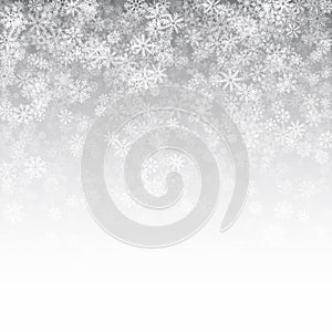 3D Falling Snow Effect Light Silver Subtle Christmas Backdrop