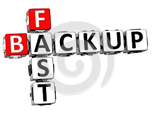 3D Fast Backup Crossword on white background