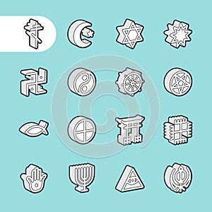 3D Fat Line Icons