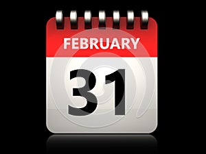 3d 31 february calendar photo